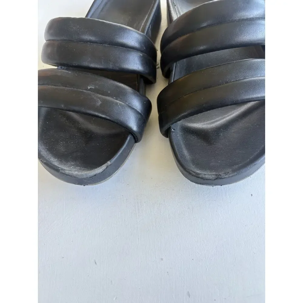 Vionic Black Triple-Strap Slide Sandals